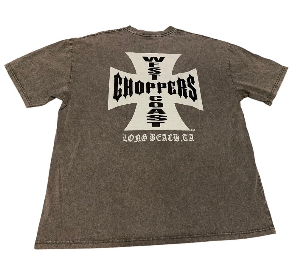 West Coast Choppers Faded Gray Iron Cross Graphic Tee Fit Men XL